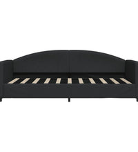 Tagesbett Ausziehbar Schwarz 90x190 cm Stoff