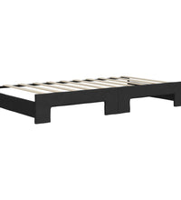 Tagesbett Ausziehbar Schwarz 90x190 cm Stoff
