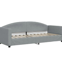 Tagesbett Ausziehbar mit Matratze Hellgrau 80x200 cm Stoff