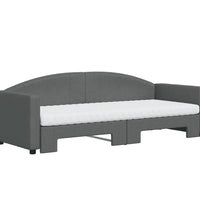Tagesbett Ausziehbar mit Matratzen Dunkelgrau 80x200 cm Stoff
