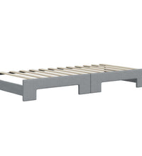 Tagesbett Ausziehbar mit Matratze Hellgrau 90x200 cm Stoff