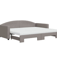 Tagesbett Ausziehbar mit Matratzen Taupe 90x200 cm Stoff