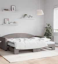 Tagesbett Ausziehbar mit Matratzen Taupe 90x200 cm Stoff