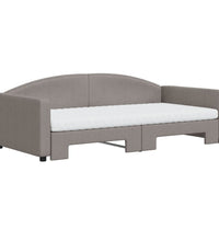 Tagesbett Ausziehbar mit Matratzen Taupe 100x200 cm Stoff
