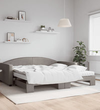 Tagesbett Ausziehbar mit Matratzen Taupe 100x200 cm Stoff