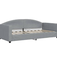 Tagesbett Ausziehbar mit Matratze Hellgrau 90x190 cm Stoff