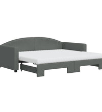Tagesbett Ausziehbar mit Matratzen Dunkelgrau 90x190 cm Stoff