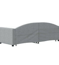 Tagesbett Ausziehbar mit Schubladen Hellgrau 80x200 cm Stoff