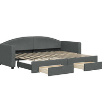 Tagesbett Ausziehbar mit Schubladen Dunkelgrau 80x200 cm Stoff