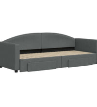 Tagesbett Ausziehbar mit Schubladen Dunkelgrau 80x200 cm Stoff