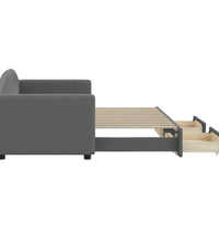 Tagesbett Ausziehbar mit Schubladen Dunkelgrau 80x200 cm Stoff