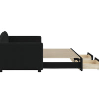 Tagesbett Ausziehbar mit Schubladen Schwarz 80x200 cm Stoff