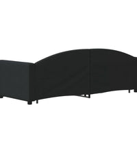 Tagesbett Ausziehbar mit Schubladen Schwarz 80x200 cm Stoff