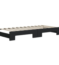 Tagesbett Ausziehbar mit Schubladen Schwarz 80x200 cm Stoff