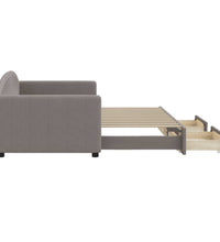 Tagesbett Ausziehbar mit Schubladen Taupe 90x200 cm Stoff