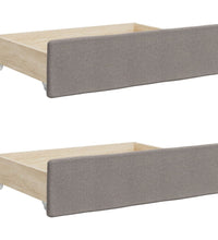 Tagesbett Ausziehbar mit Schubladen Taupe 90x200 cm Stoff