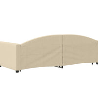 Tagesbett Ausziehbar mit Schubladen Creme 90x200 cm Stoff