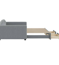 Tagesbett Ausziehbar mit Schubladen Hellgrau 100x200 cm Stoff