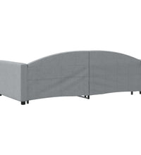 Tagesbett Ausziehbar mit Schubladen Hellgrau 100x200 cm Stoff