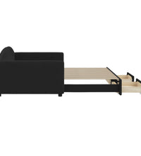 Tagesbett Ausziehbar mit Schubladen Schwarz 100x200 cm Stoff