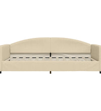 Tagesbett Ausziehbar mit Schubladen Creme 100x200 cm Stoff