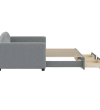 Tagesbett Ausziehbar mit Schubladen Hellgrau 90x190 cm Stoff