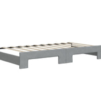 Tagesbett Ausziehbar mit Schubladen Hellgrau 90x190 cm Stoff