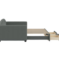 Tagesbett Ausziehbar mit Schubladen Dunkelgrau 90x190 cm Stoff