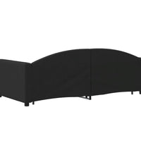 Tagesbett Ausziehbar mit Schubladen Schwarz 90x190 cm Stoff