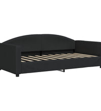 Tagesbett Ausziehbar mit Schubladen Schwarz 90x190 cm Stoff