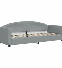 Tagesbett Ausziehbar mit Schubladen Hellgrau 80x200 cm Stoff