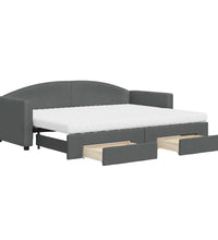 Tagesbett Ausziehbar mit Schubladen Dunkelgrau 80x200 cm Stoff