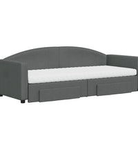 Tagesbett Ausziehbar mit Schubladen Dunkelgrau 80x200 cm Stoff