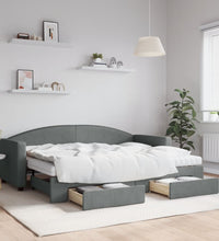 Tagesbett Ausziehbar mit Schubladen Dunkelgrau 80x200 cm Stoff