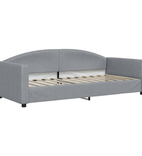 Tagesbett Ausziehbar mit Schubladen Hellgrau 90x200 cm Stoff