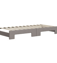 Tagesbett Ausziehbar mit Schubladen Taupe 90x200 cm Stoff