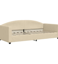 Tagesbett Ausziehbar mit Schubladen Creme 90x200 cm Stoff