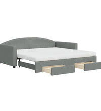 Tagesbett Ausziehbar mit Schubladen Dunkelgrau 100x200 cm Stoff