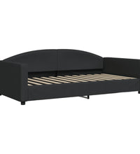 Tagesbett Ausziehbar mit Schubladen Schwarz 100x200 cm Stoff