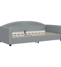 Tagesbett Ausziehbar mit Schubladen Hellgrau 90x190 cm Stoff