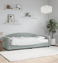 Tagesbett mit Matratze Hellgrau 80x200 cm Samt