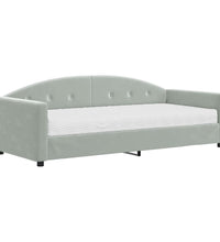 Tagesbett mit Matratze Hellgrau 90x200 cm Samt