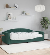 Tagesbett mit Matratze Dunkelgrün 90x200 cm Samt