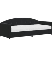 Tagesbett mit Matratze Schwarz 90x200 cm Samt
