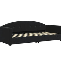 Tagesbett mit Matratze Schwarz 90x200 cm Samt