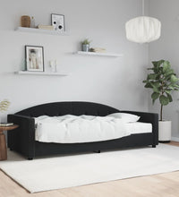Tagesbett mit Matratze Schwarz 90x200 cm Samt