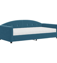 Tagesbett mit Matratze Blau 100x200 cm Samt