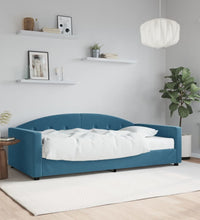 Tagesbett mit Matratze Blau 100x200 cm Samt