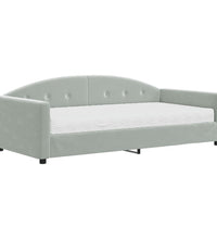 Tagesbett mit Matratze Hellgrau 100x200 cm Samt