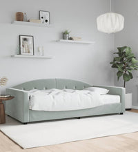 Tagesbett mit Matratze Hellgrau 100x200 cm Samt